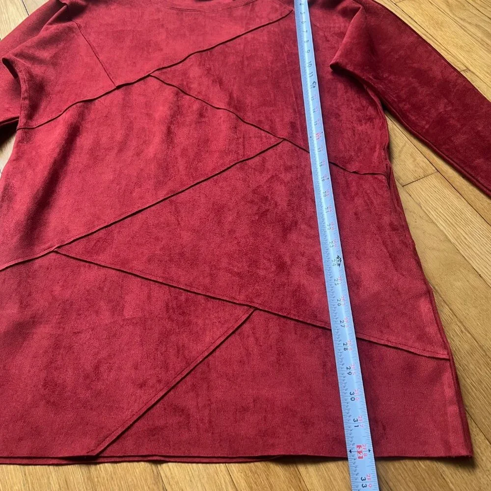 Soft Surroundings Size M Orange Burnt Sienna Felicity Faux Suede Tunic Top - Picture 6 of 13